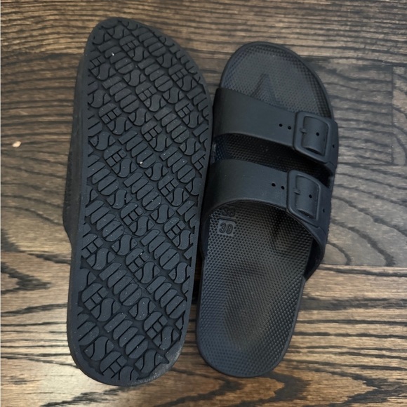 Black Slide Sandals - Picture 1 of 3